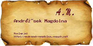 Andrásek Magdolna névjegykártya