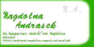 magdolna andrasek business card